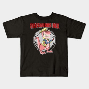 Firesaurus Rex T-Rex Dinosaur Firefighter for Kids Kids T-Shirt